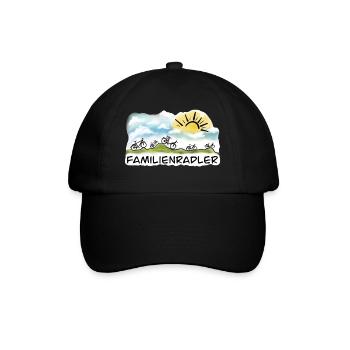 Familienradler Sonnenaufgang Design - Baseballkappe - Schwarz/Schwarz - Vorne