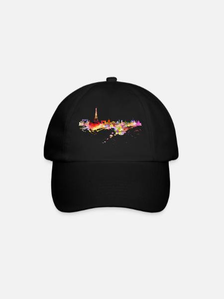Paris Skyline - Baseballkappe - Schwarz/Schwarz