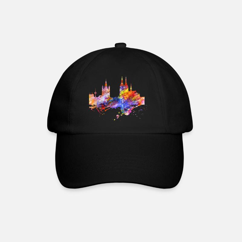 Köln Skyline - Baseballkappe - Schwarz/Schwarz