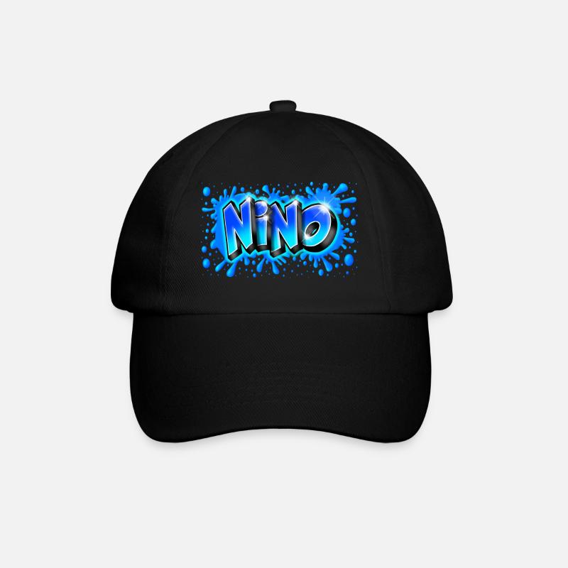Graffiti NINO splash blue - Baseball Cap - black/black