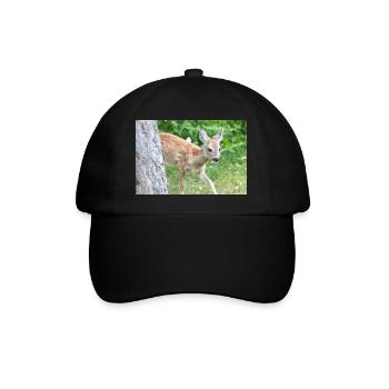 Deer Fawn (Capreolus capreolus, deer, fawn, fawn - Baseball Cap - black/black - Front