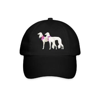 Deux salukis vives - Casquette classique - noir/noir - Devant