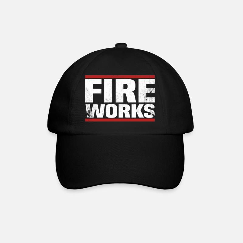 fireworks shirt - Baseball Cap - black/black