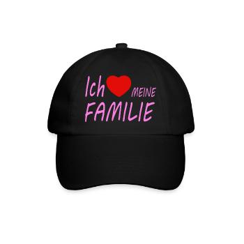 ich liebe meine Familie - Baseballkappe - Schwarz/Schwarz - Vorne