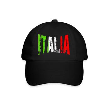 Fanartikel Italien Fußball Pizza - Baseballkappe - Schwarz/Schwarz - Vorne