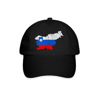 Slovenia flag map Slovenija gift - Baseball Cap - black/black - Front