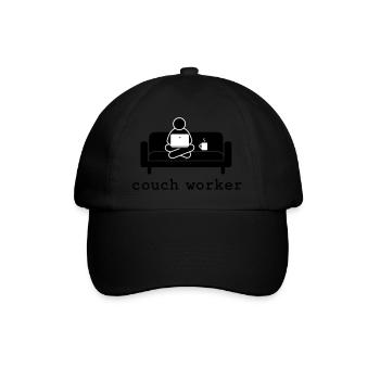 couch worker in Deinen zwei Wunschfarben - Baseballkappe - Schwarz/Schwarz - Vorne