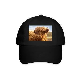 Little cow, brown calf looks at the camera - Baseball Cap - black/black - Front