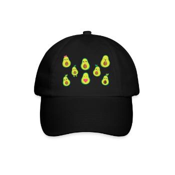 Avocado Süße Avocado - Baseballkappe - Schwarz/Schwarz - Vorne