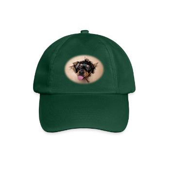 Dog sticks out tongue - Baseball Cap - bottle green - Front