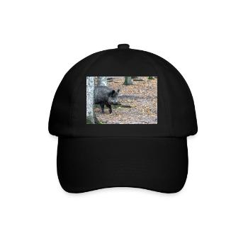 Wild boar (in german Wildschwein) Sus scrofa - Baseballkappe - Schwarz/Schwarz - Vorne