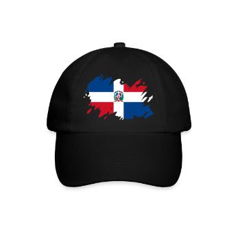 Dominican Republic Flag Color Splash Squirt - Baseball Cap - black/black - Front
