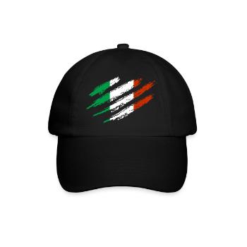 Italy Flag Scratch Claws Cut Rome Pisa Country - Baseball Cap - black/black - Front
