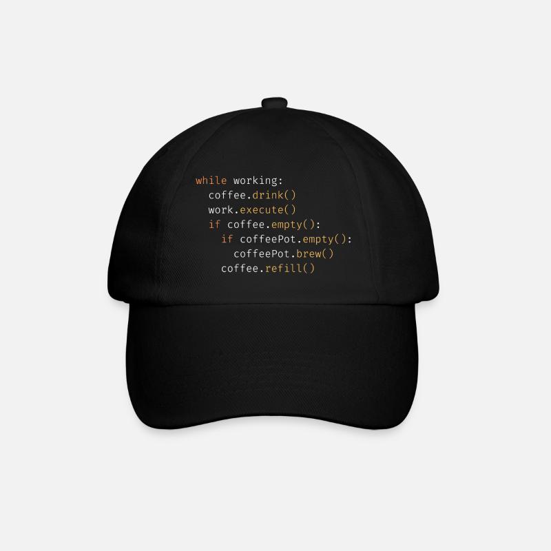 Drink Coffee, Execute Work, Refill - Baseball Cap - black/black