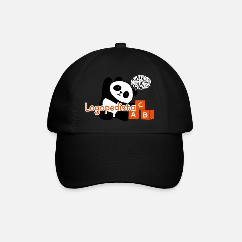 Logopäde Panda - Baseballkappe - Schwarz/Schwarz