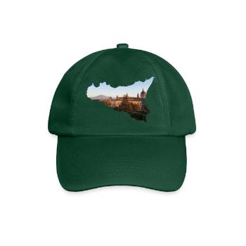 Catania in Sicily at sunrise with Mount Etna - Baseball Cap - bottle green - Front