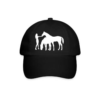 Horses - Baseball Cap - black/black - Front