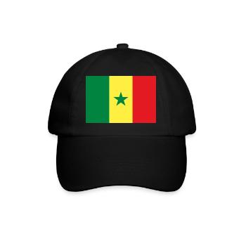 Senegal - Baseballkappe - Schwarz/Schwarz - Vorne