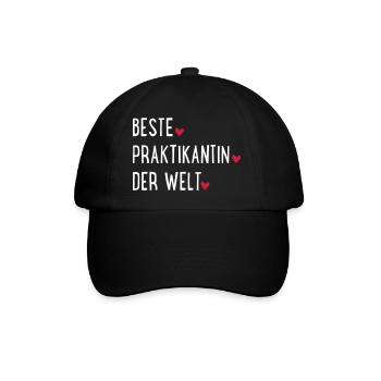 beste praktikantin - Baseballkappe - Schwarz/Schwarz - Vorne