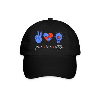 Peace Love Autisme I - Casquette classique - noir/noir - Devant