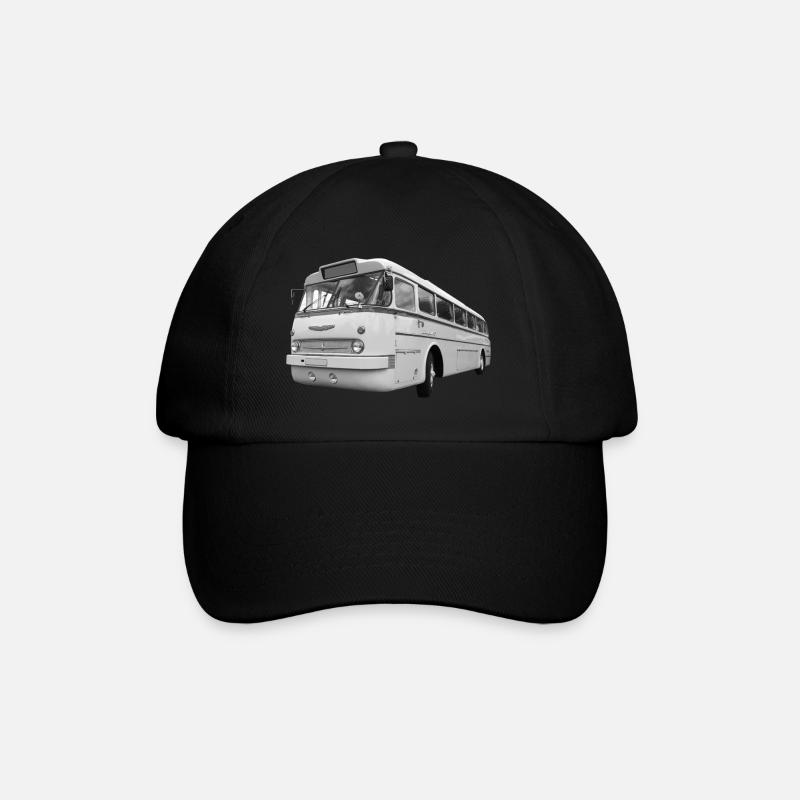 Ikarus 66 Bus Ungarn Oldtimer DDR Ostalgie - Baseballkappe - Schwarz/Schwarz