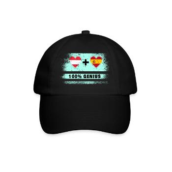 Austria and Spain 100% Ingenious / Gift - Baseball Cap - black/black - Front