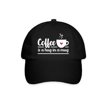 Coffee is a hug in a mug - Baseballkappe - Schwarz/Schwarz - Vorne