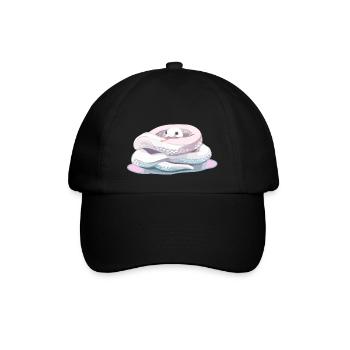 writhe littel cute baby snake - Baseball Cap - black/black - Front