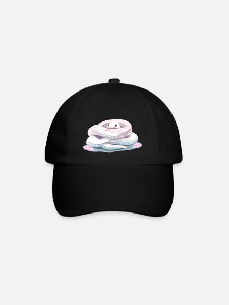 writhe littel cute baby snake - Baseball Cap - black/black
