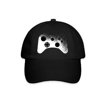 Splatter - Controller Muster für Gamer cool - Baseballkappe - Schwarz/Schwarz - Vorne