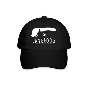 Langeoog Wasserturm Herzschlag Nordsee Geschenk - Baseballkappe - Schwarz/Schwarz - Vorne