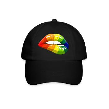 Pride Lips - Baseballkappe - Schwarz/Schwarz - Vorne