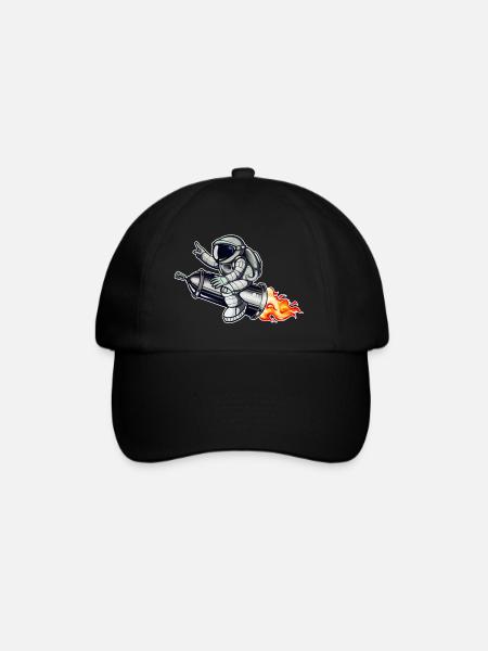 Graffiti astronaut with spray can rocket - Baseball Cap - black/black
