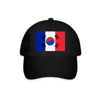 Frankreich Korea - Baseballkappe - Schwarz/Schwarz - Vorne