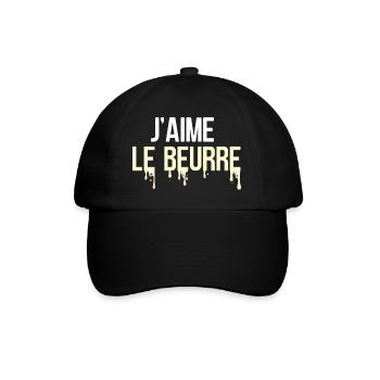 J'aime le beurre, cuisine française - Casquette classique - noir/noir - Devant