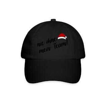 mein Weihnachts Team - Baseballkappe - Schwarz/Schwarz - Vorne