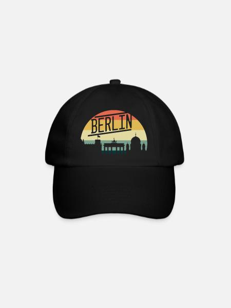 Vintage 80s Retro Berlin Germany - Baseballkappe - Schwarz/Schwarz