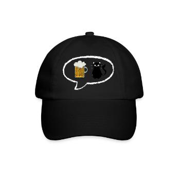 Pensées Bulle: Bière et Chat - Casquette classique - noir/noir - Devant