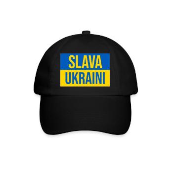 Slava Ukraini - Baseballkappe - Schwarz/Schwarz - Vorne