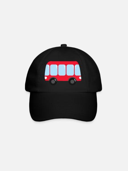 Bus Rot - Baseballkappe - Schwarz/Schwarz