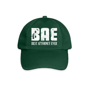 BAE Best Attorney Ever Advocate Lawyer - Baseball Cap - bottle green - Front