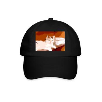 Ich liebe Katzen - Baseballkappe - Schwarz/Schwarz - Vorne
