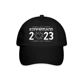 Konfirmation 2023 der Countdown läuft - Baseballkappe - Schwarz/Schwarz - Vorne