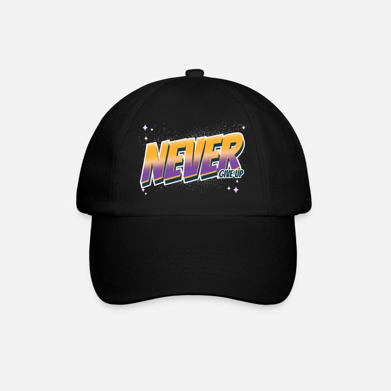 Never Give Up - Baseball Cap - black/black