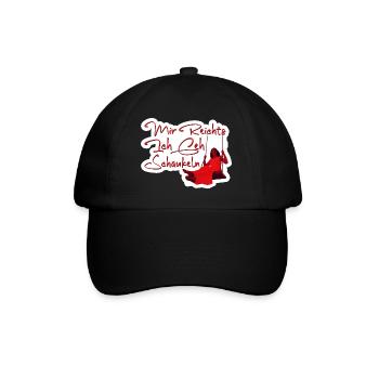 Rote Schaukelpoesie mit Text - Baseballkappe - Schwarz/Schwarz - Vorne