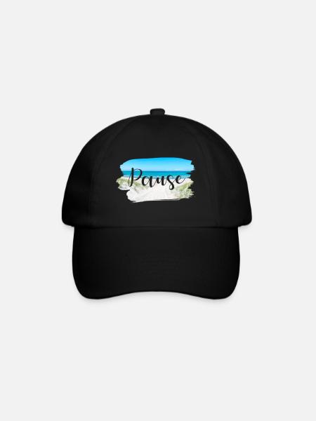 Pause Küste Sprüche Sommer Sonne Meer - Baseballkappe - Schwarz/Schwarz