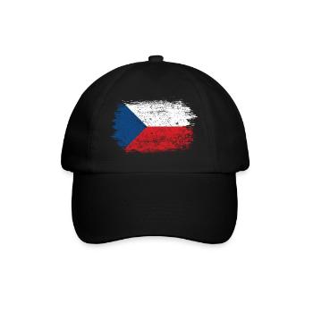 Brushstroke Czech Flag - Baseball Cap - black/black - Front