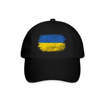 Ukraine Flag Brush Stroke - Baseball Cap - black/black - Front