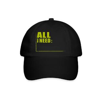 ALL I NEED in RAHMEN - Baseballkappe - Schwarz/Schwarz - Vorne