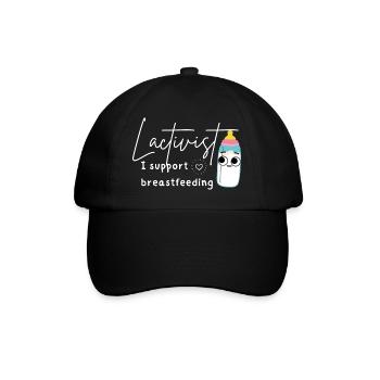 Funny lactation consultant breastfeeding support - Baseball Cap - black/black - Front
